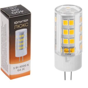 Лампа светодиодная JC 5 Вт 230В G4 4000К ЮПИТЕР ЛЮКС