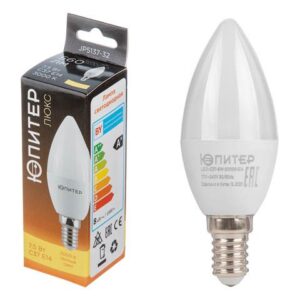 Лампа светодиодная C37 СВЕЧА 7,5 Вт 170-240В E14 3000К ЮПИТЕР ЛЮКС