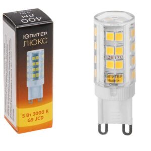 Лампа светодиодная JCD 5 Вт 230В G9 3000К ЮПИТЕР ЛЮКС