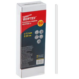 Клеевые стержни WORTEX GS 0720 U (PVC универсальный, 7,2*200мм, 50шт, коробка)