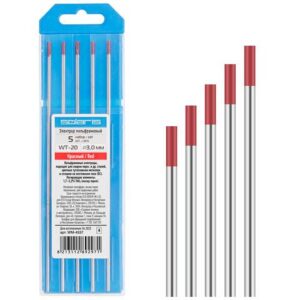 Электрод вольфрамовый красный WT-20, Ф 3,0 мм (набор 5 шт) SOLARIS