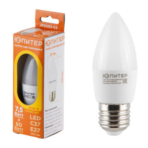 Лампа светодиодная C37 СВЕЧА 7,5 Вт 170-240В E27 3000К ЮПИТЕР