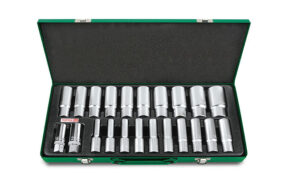 Набор головок 1/2" глубокие 8-32мм 22предм. 6гр. метал.кейс TOPTUL