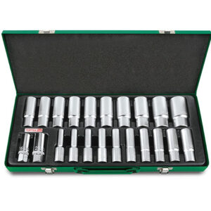 Набор головок 1/2" глубокие 8-32мм 22предм. 6гр. метал.кейс TOPTUL