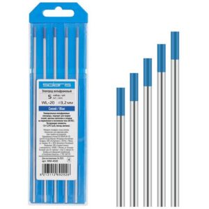 Электрод вольфрамовый синий WL-20, Ф 3,2 мм (набор 5 шт) SOLARIS