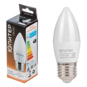 Лампа светодиодная C37 СВЕЧА 7,5 Вт 170-240В E27 4000К ЮПИТЕР ЛЮКС