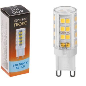 Лампа светодиодная JCD 5 Вт 230В G9 5000К ЮПИТЕР ЛЮКС