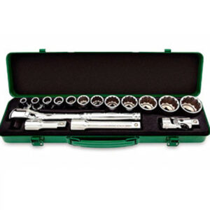 Набор головок 1/2" 8-32мм 16предм. 12гр. метал.кейс TOPTUL