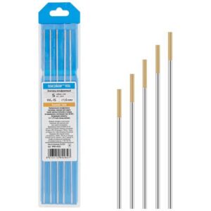 Электрод вольфрамовый золотой WL-15, Ф 1,6 мм (набор 5 шт) SOLARIS