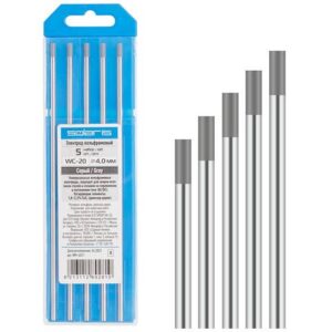 Электрод вольфрамовый серый WC-20, Ф 4,0 мм (набор 5 шт) SOLARIS