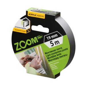 Лента двухсторонняя монтажная клейкая  ZOOM (пеновая) 19ммх5м