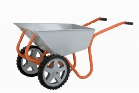 Тачка строительно-садовая ТССР-2 (120л, 360 кг, двухколесная, литая резина 380х70мм, вес 18,5 кг)