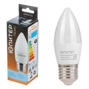 Лампа светодиодная C37 СВЕЧА 7,5 Вт 170-240В E27 5000К ЮПИТЕР ЛЮКС