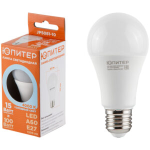Лампа светодиодная A60 СТАНДАРТ 15 Вт 170-240В E27 4000К ЮПИТЕР