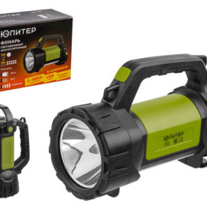 Фонарь светодиодный аккум. 3Вт+3Вт (зел.) ЮПИТЕР