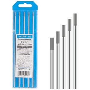 Электрод вольфрамовый серый WC-20, Ф 3,2 мм (набор 5 шт) SOLARIS